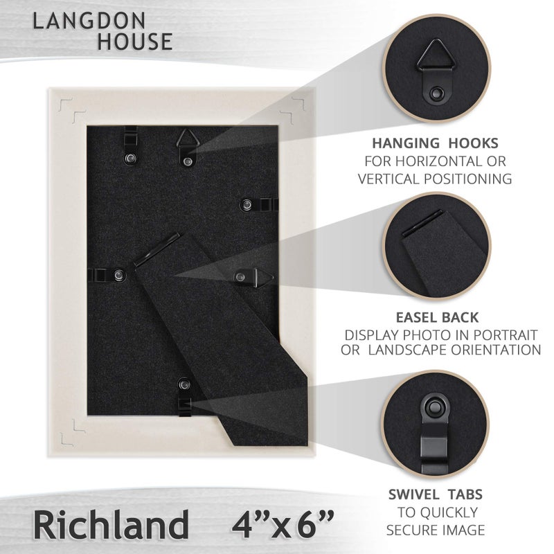 Langdon House 4x6 Picture Frames (Ash Gray, 6 Pack) Woodgrain Style, Richland Collection - Image 3